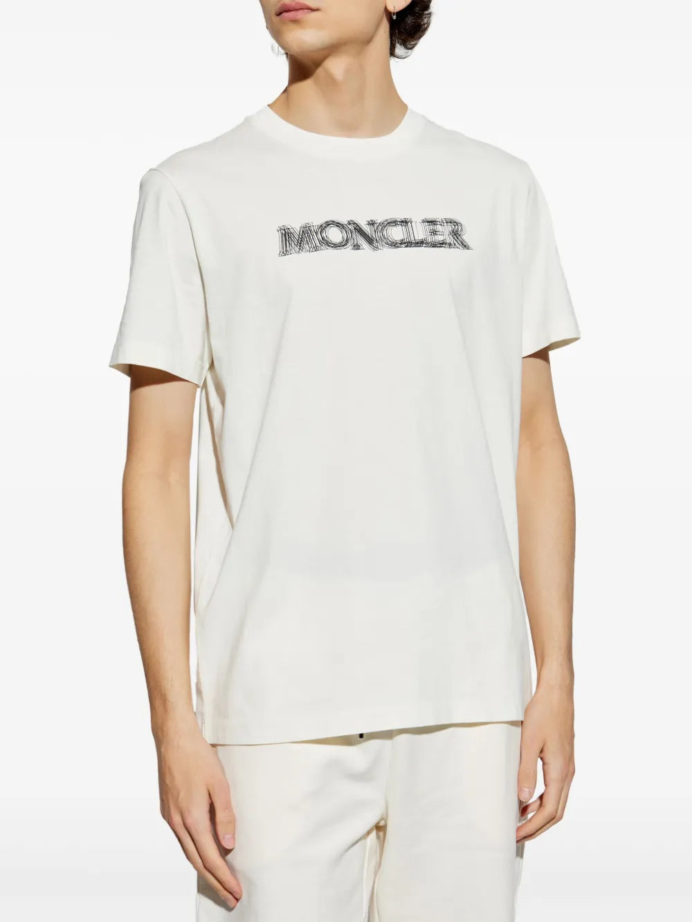 Moncler White Blurred Logo T-Shirt - image 3