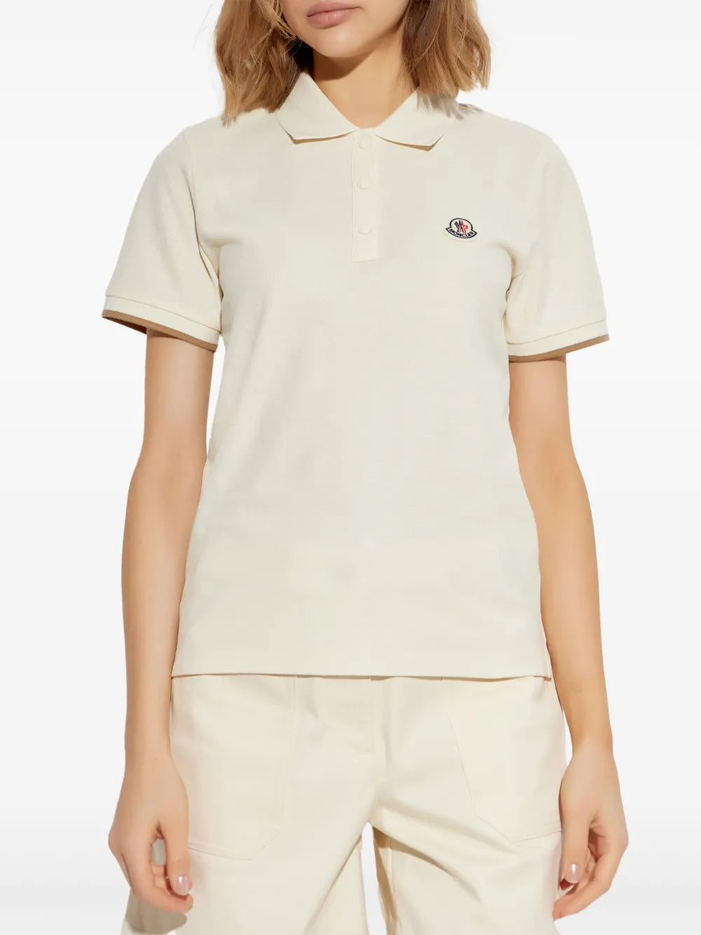 Moncler Women’s Cream Polo Shirt with Signature Logo - image 3