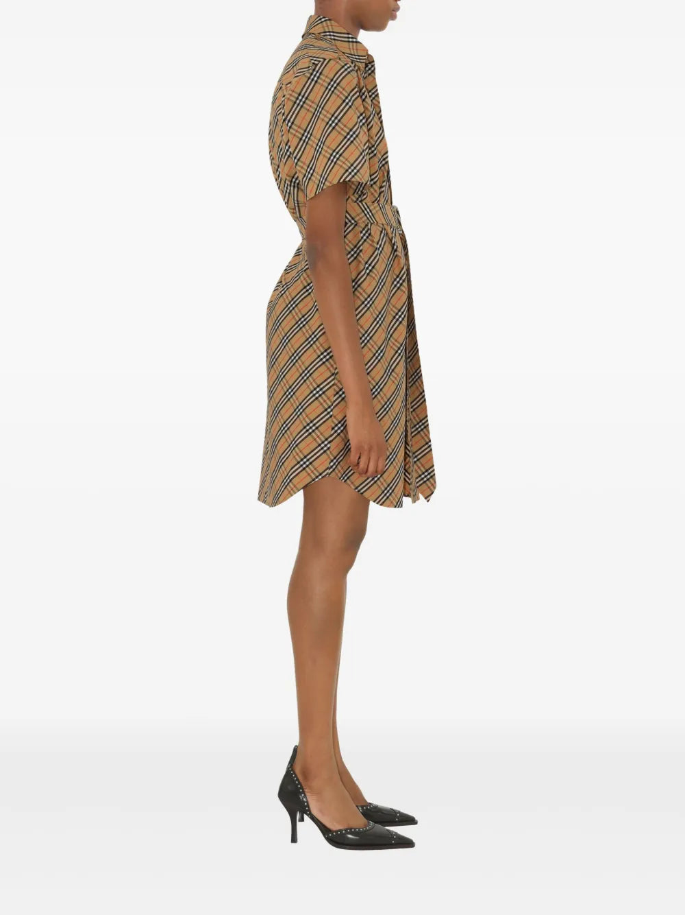Burberry Short Sleeve Check Belted Shirt Dress - image 3