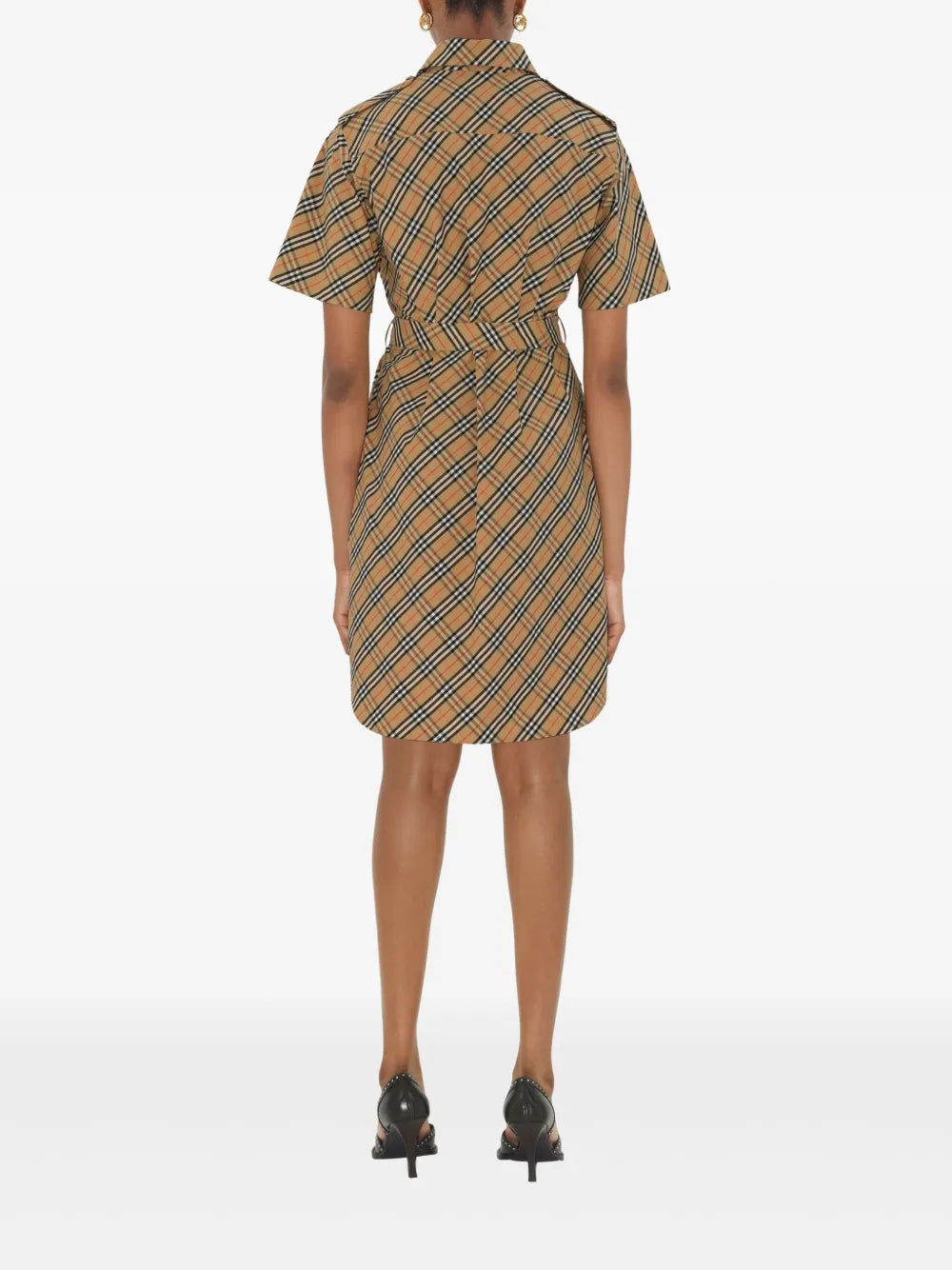 Burberry Short Sleeve Check Belted Shirt Dress - image 6