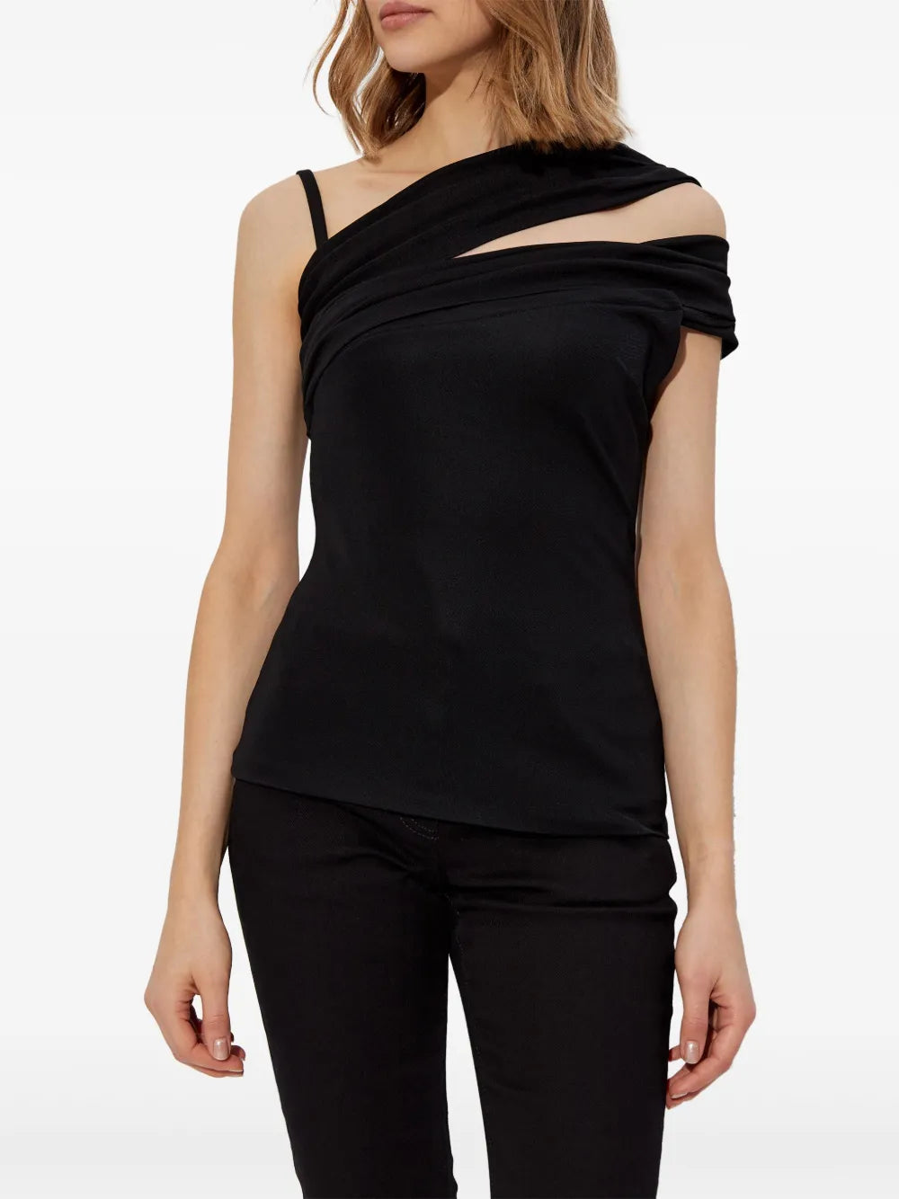 Versace Black Asymmetrical Top - image 3