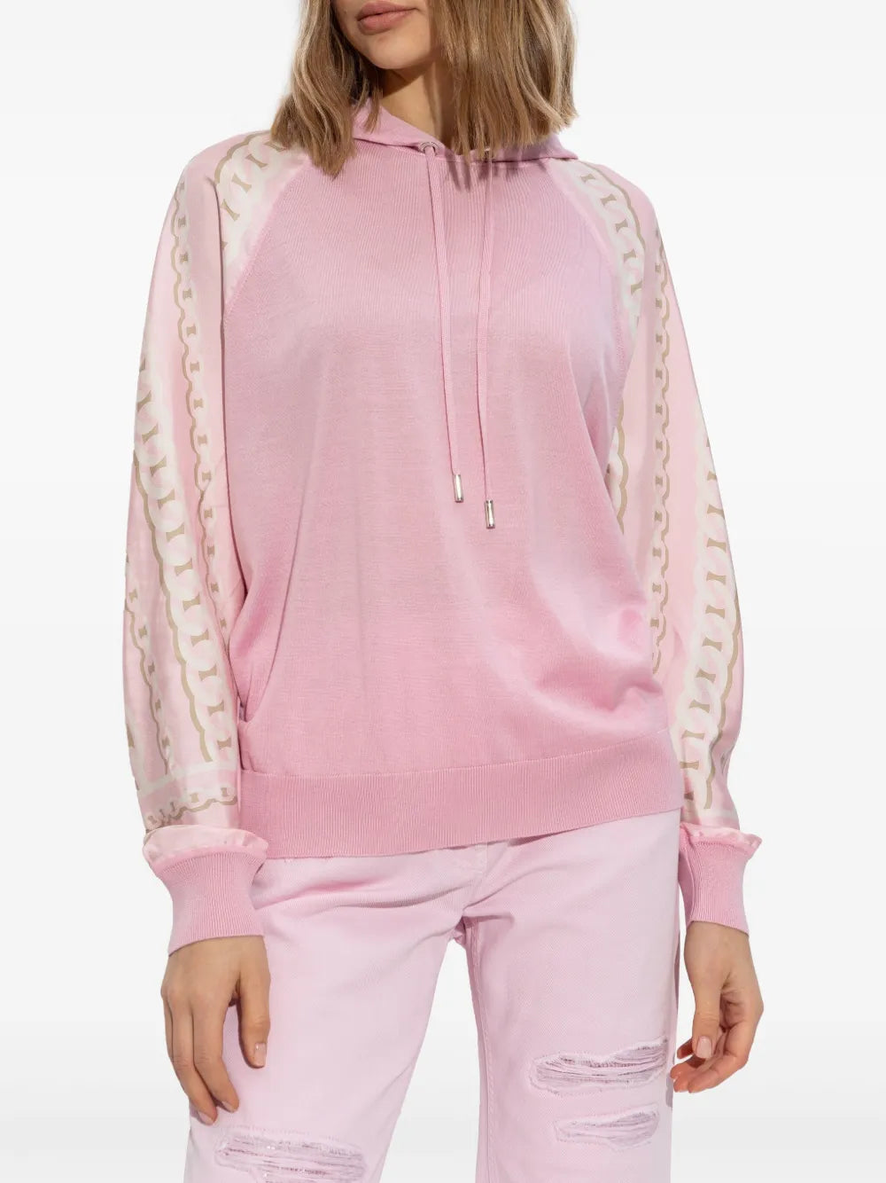 Versace La Greca Trim Hooded Knit Sweater - image 3