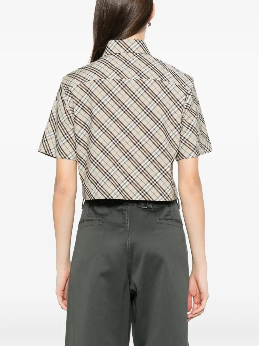 Burberry Cropped Short Sleeve Shirt-Ice Blue - image 6