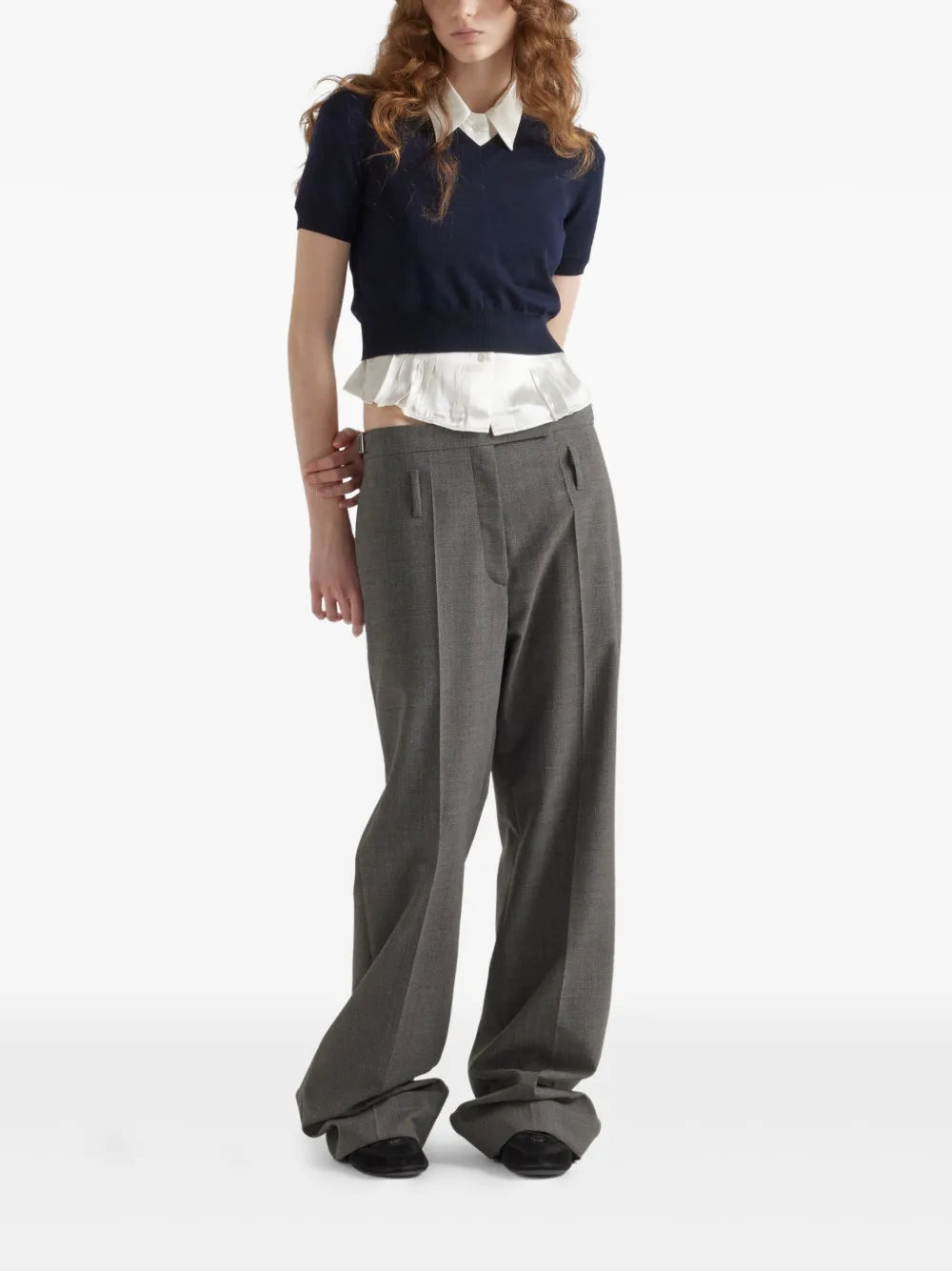 Prada Tailored Flared Wool Trousers - image 2