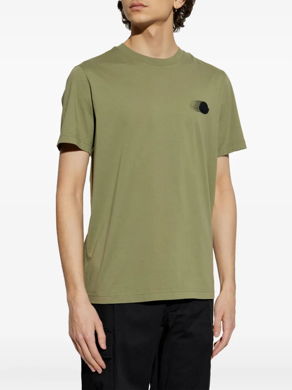 Moncler Faded Khaki Logo Pattern T-Shirt - image 3