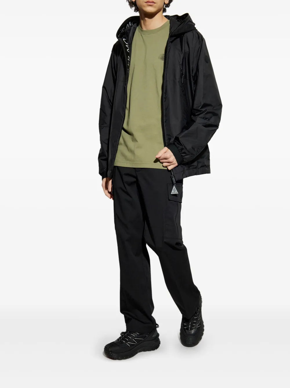 Moncler Faded Khaki Logo Pattern T-Shirt - image 2