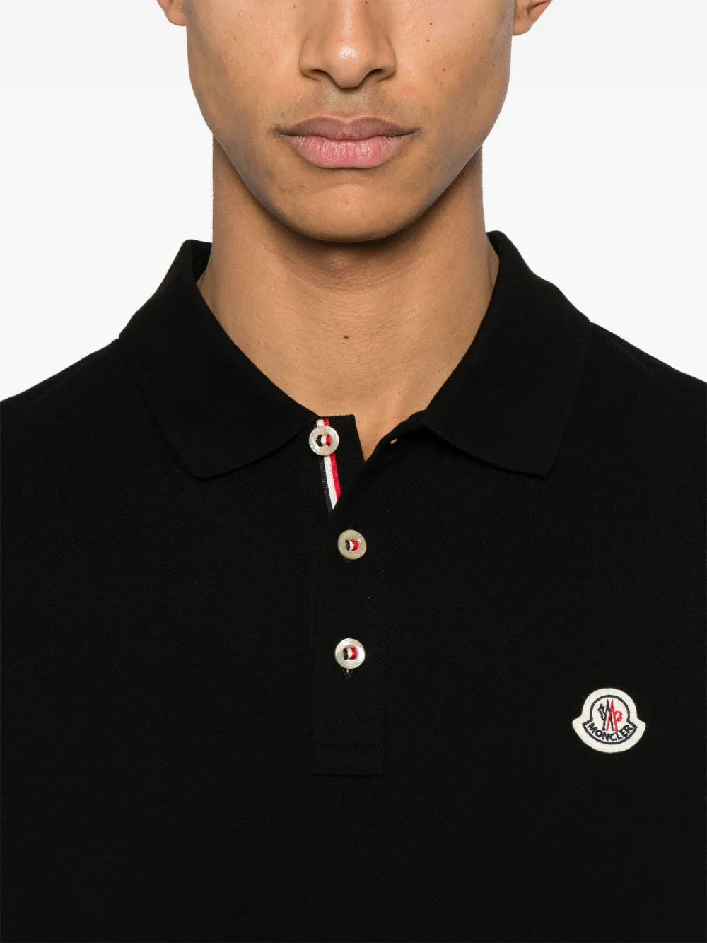Moncler Black Polo Shirt with Signature Button Detail - image 6