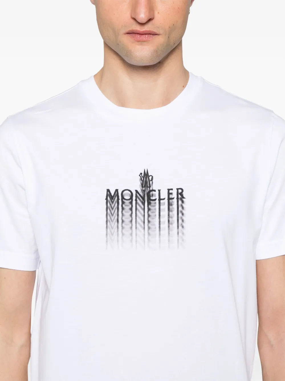 Moncler White Faded Logo T-Shirt - image 6