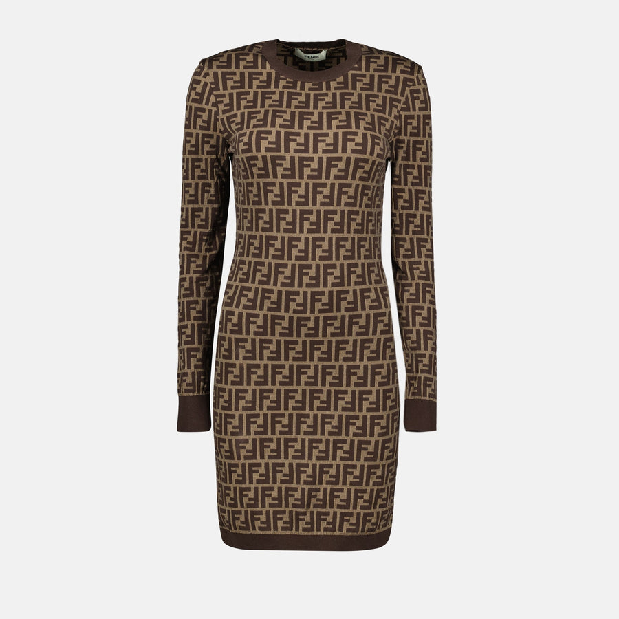 Fendi Monogram Knit Bodycon Dress