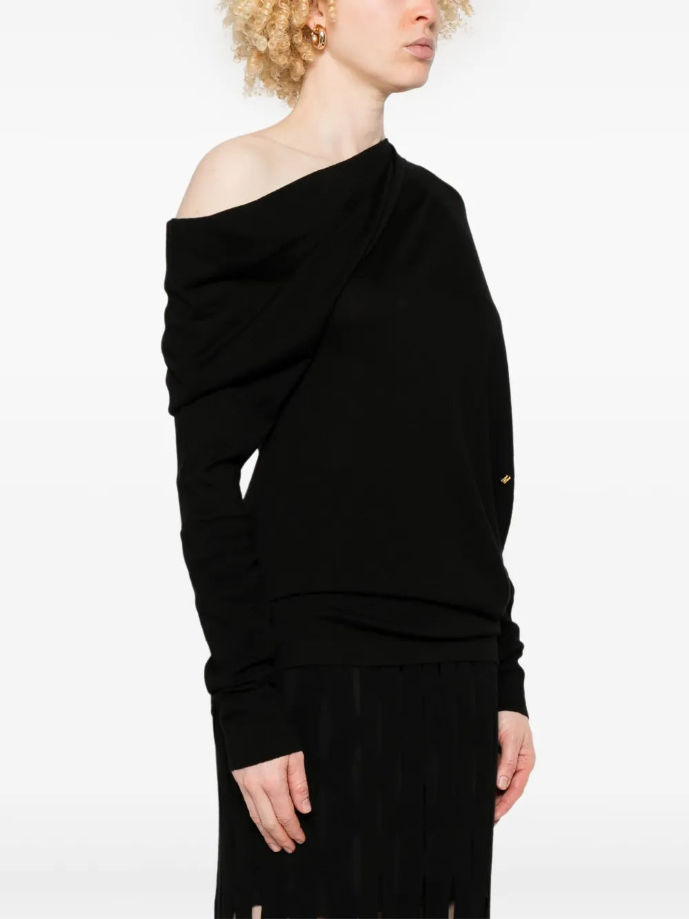 Moschino Draped Collar Wool Sweater - image 3