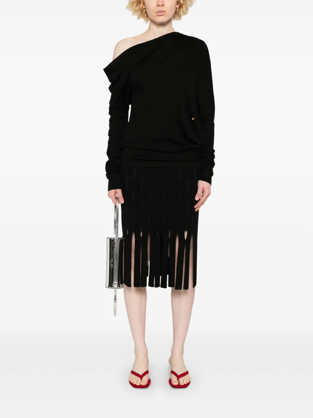 Moschino Draped Collar Wool Sweater - image 2