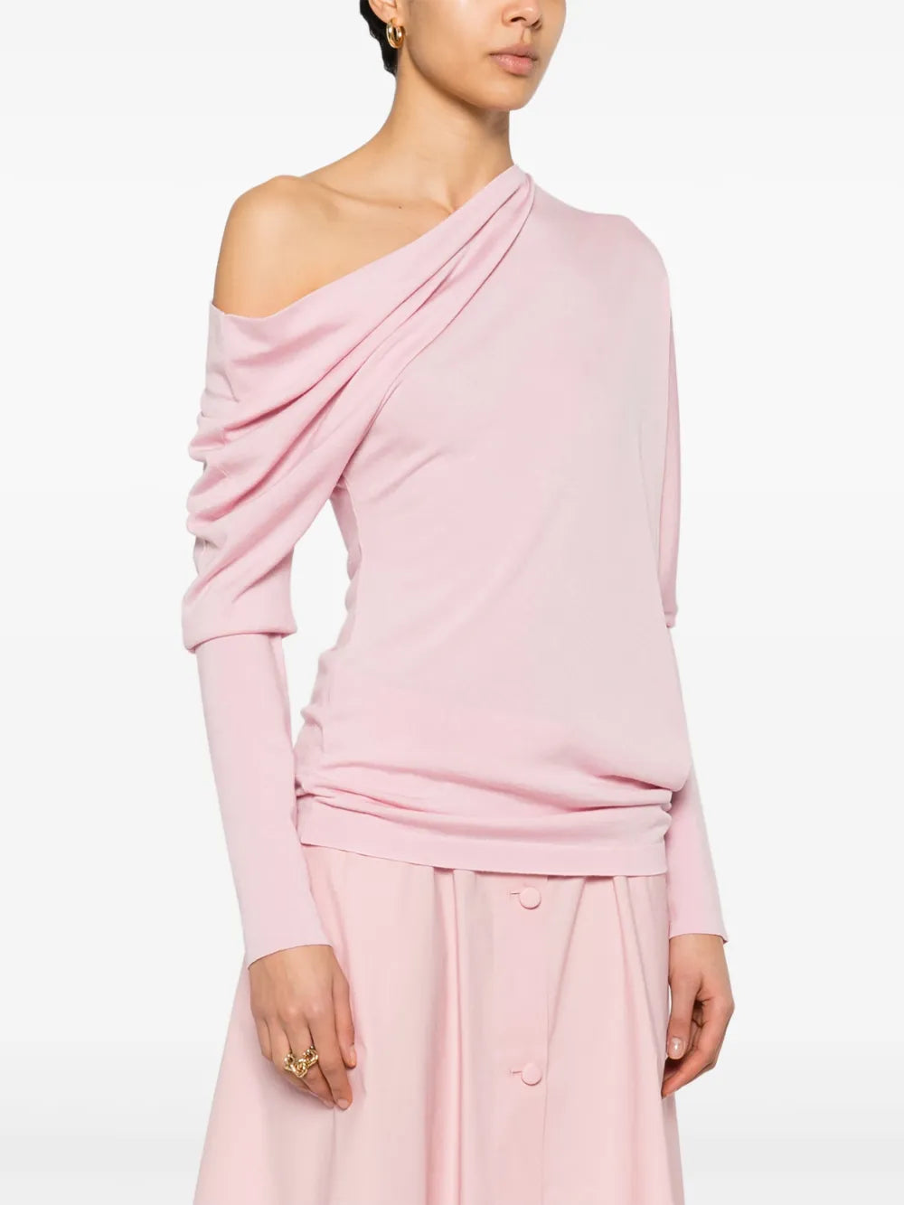 Moschino Draped Collar Wool Sweater - image 3