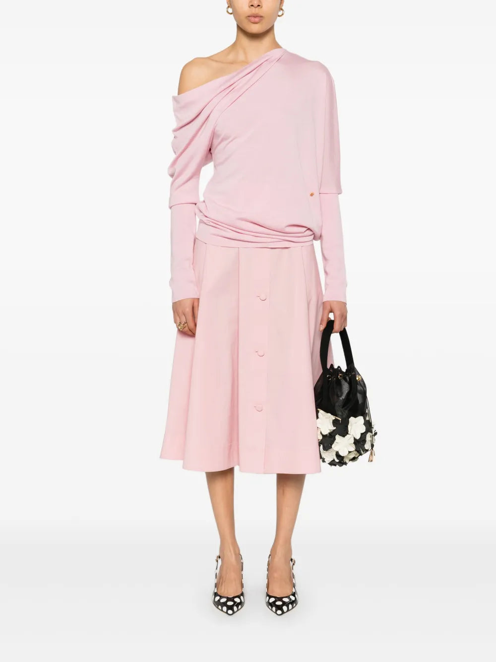 Moschino Draped Collar Wool Sweater - image 2