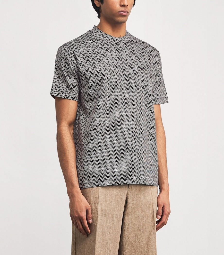 Emporio Armani Cotton Chevron Print T-Shirt - image 2
