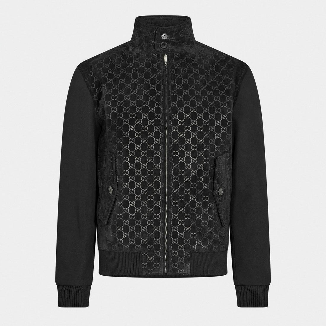 GG Jacquard Zip-Up Jacket in Black