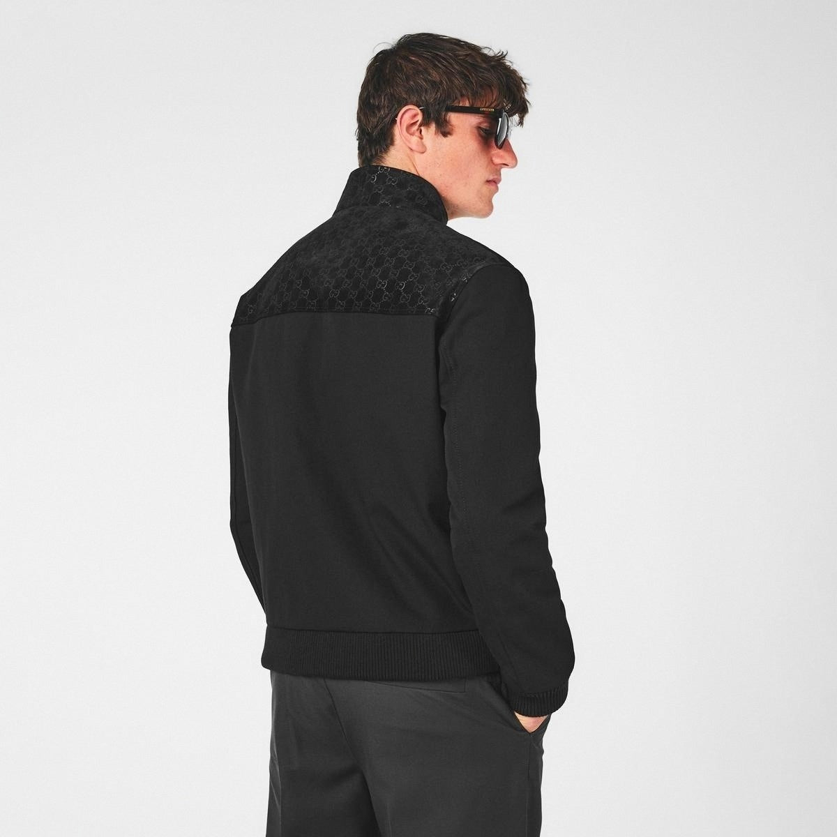 Gucci GG Jacquard Zip-Up Jacket in Black - image 4