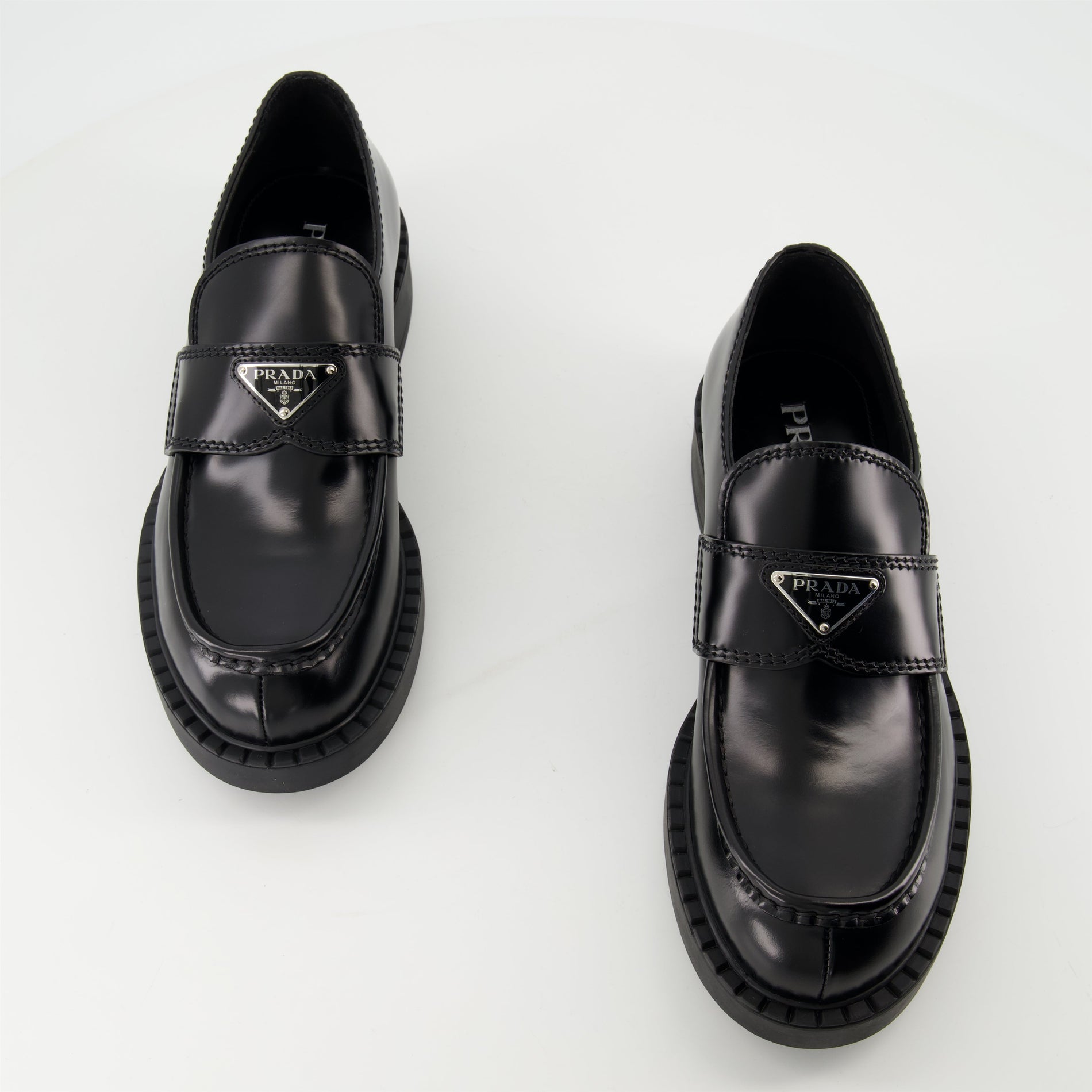 Prada Chocolate Leather Loafers - image 6