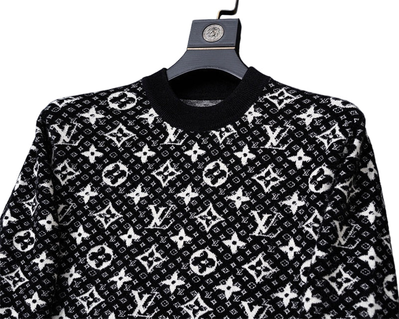 Louis Vuitton LV Black Monogram Knit Sweater - image 5