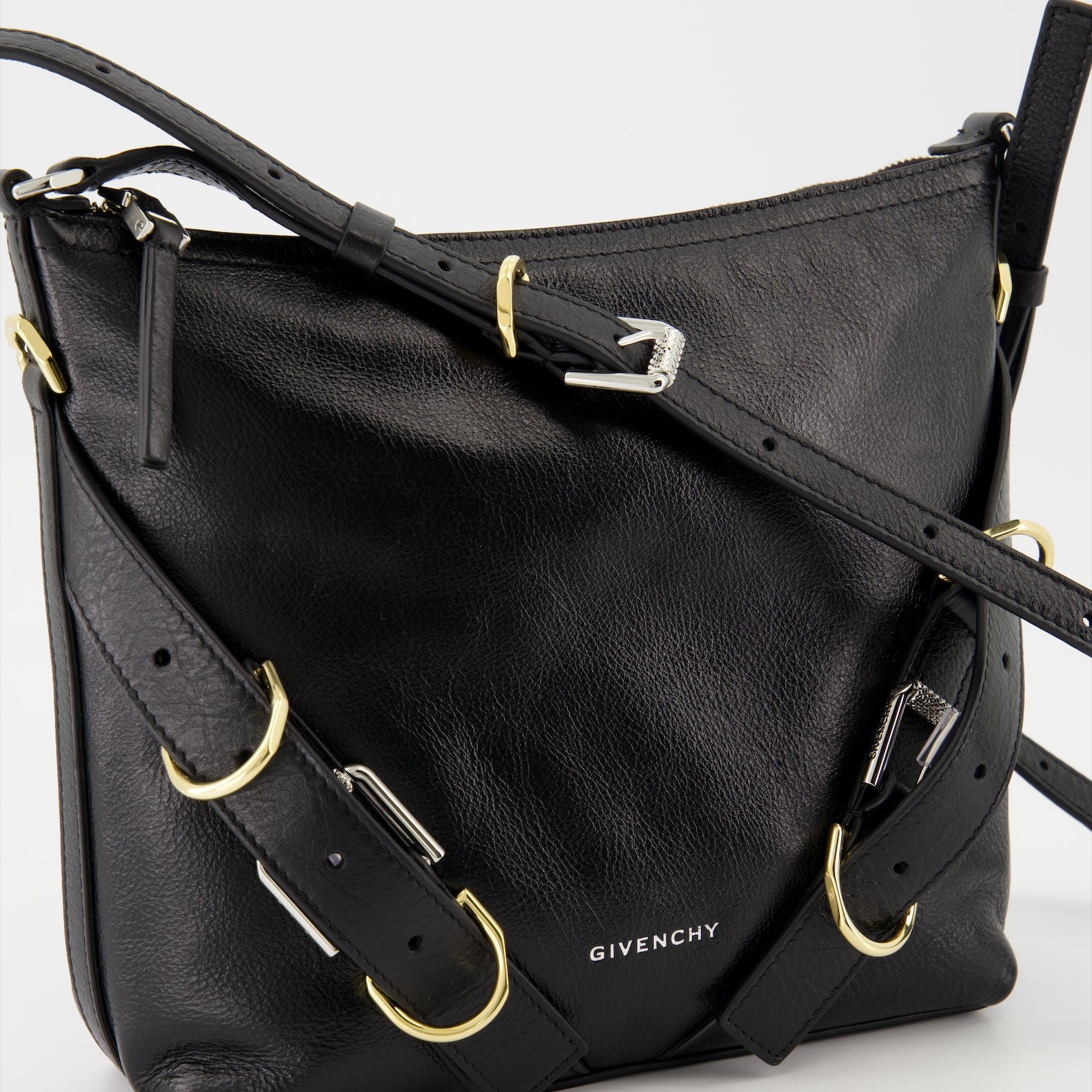 Givenchy Black Leather Shoulder Bag with Strap Detail - image 3