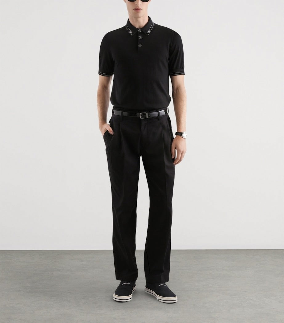 Dolce & Gabbana Silk Backstitched Polo Shirt - image 4