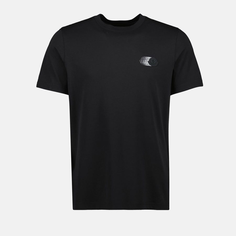 Moncler Black Faded Logo Print T-Shirt