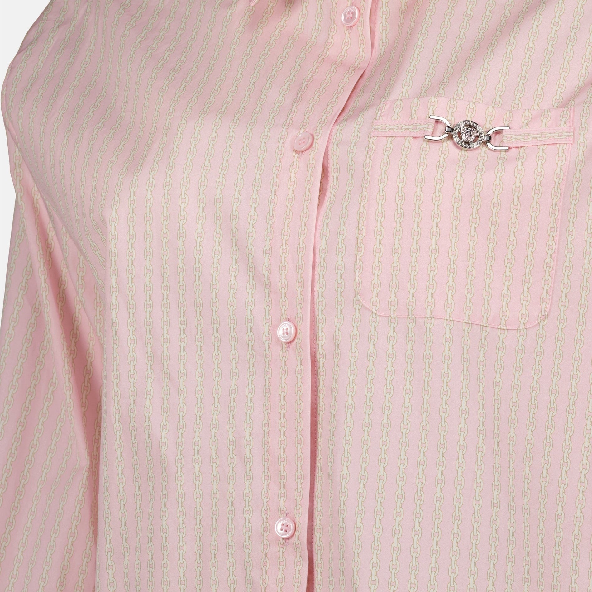 Versace Cropped Chain Print Shirt - image 5