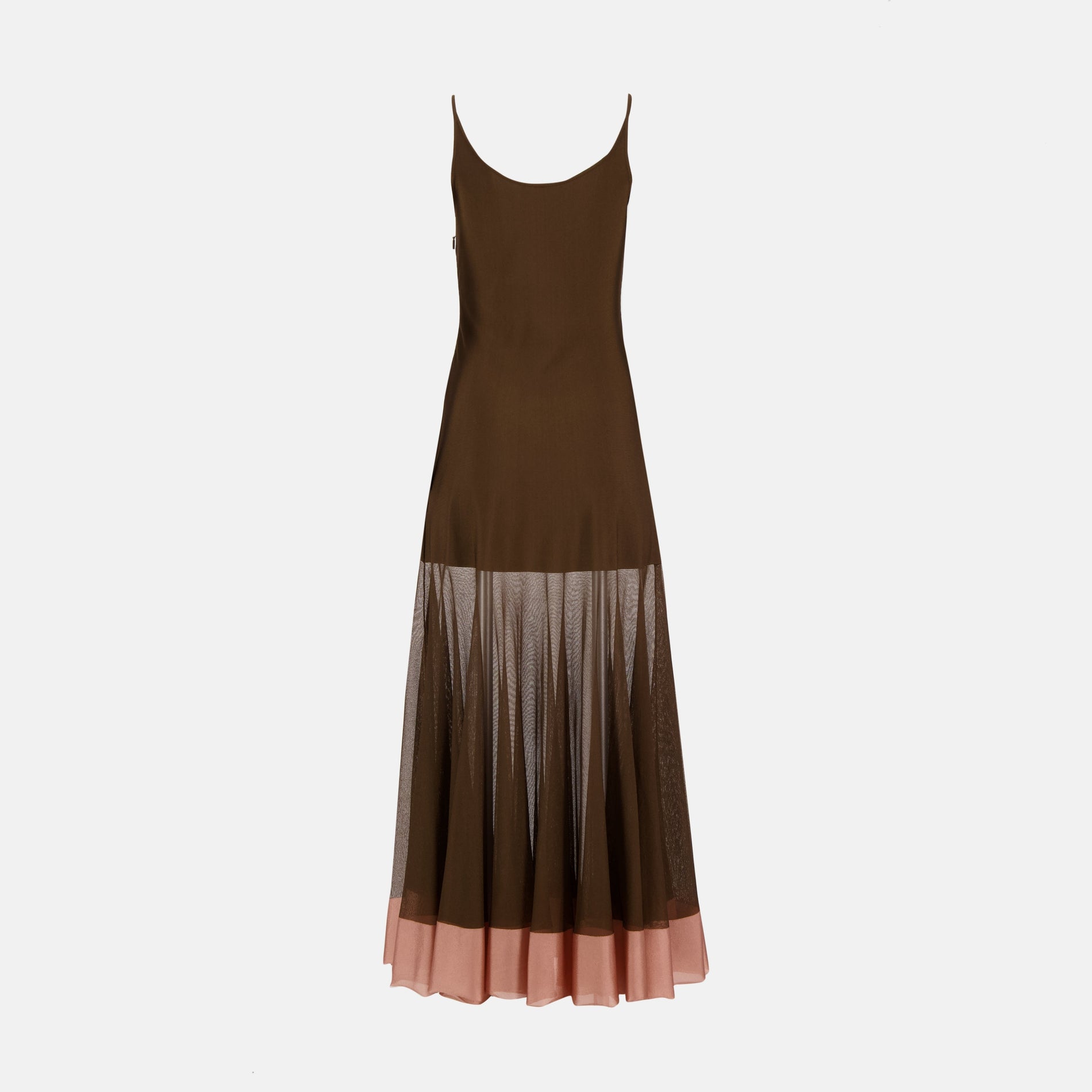 Fendi Sheer Panel Slip Maxi Dress - image 2