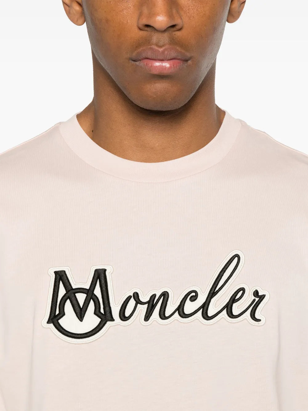 Moncler Light Pink Embroidered Logo T-Shirt - image 6