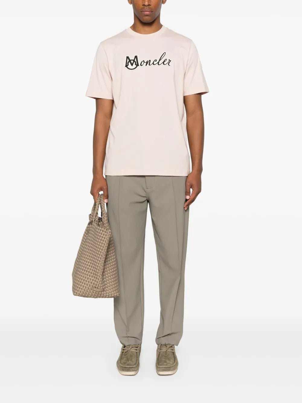 Moncler Light Pink Embroidered Logo T-Shirt - image 2