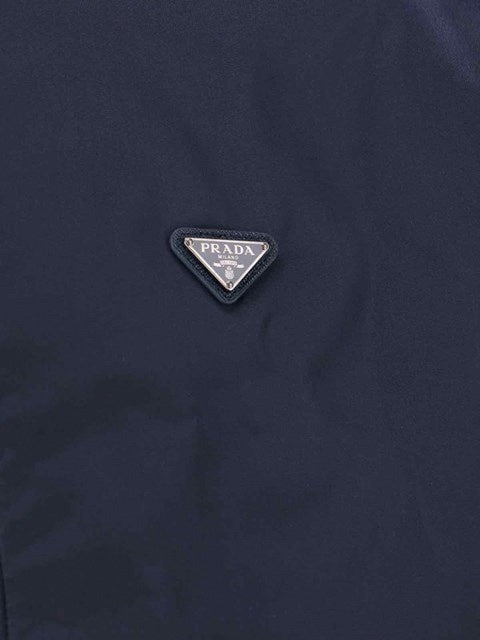 Prada Navy Blue Re-Nylon Logo Zip Hoodie - image 2