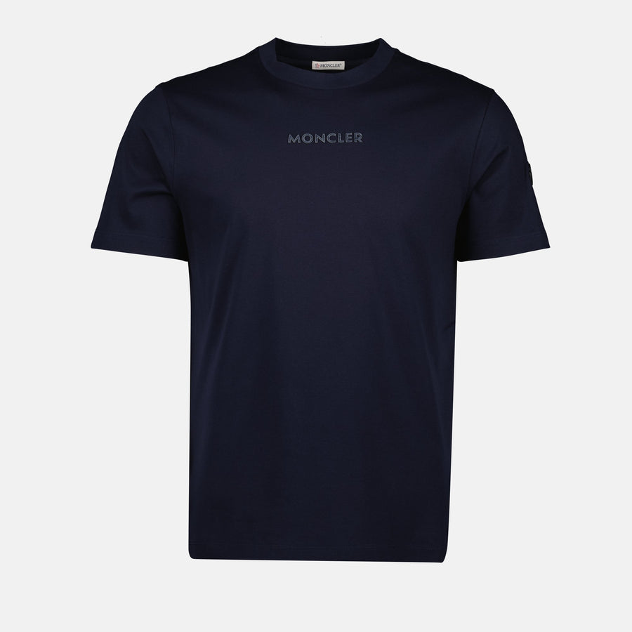 Moncler Navy Blue Logo Lettering T-Shirt