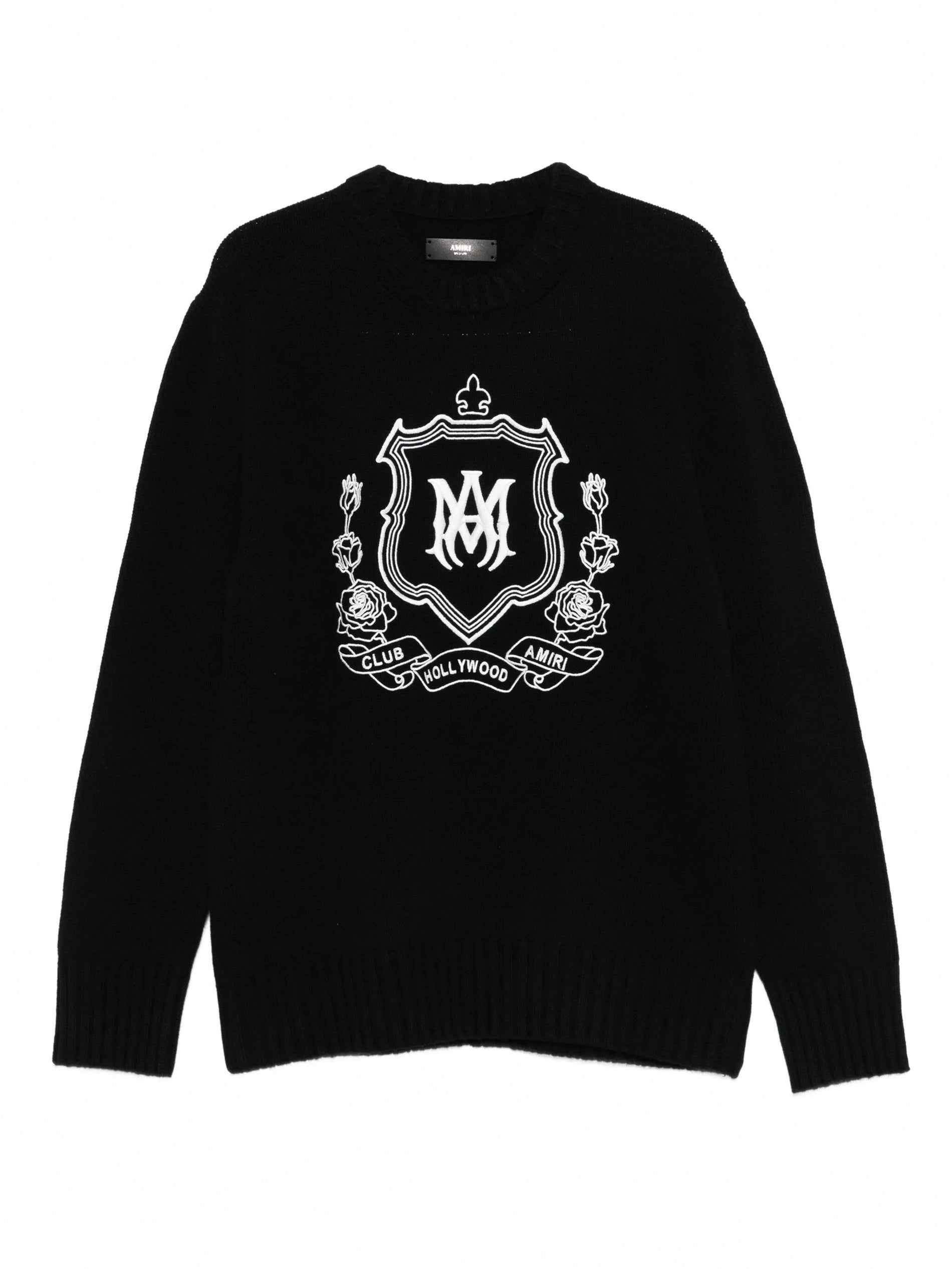 Amiri Club Hollywood Crest-Print Cotton Sweatshirt