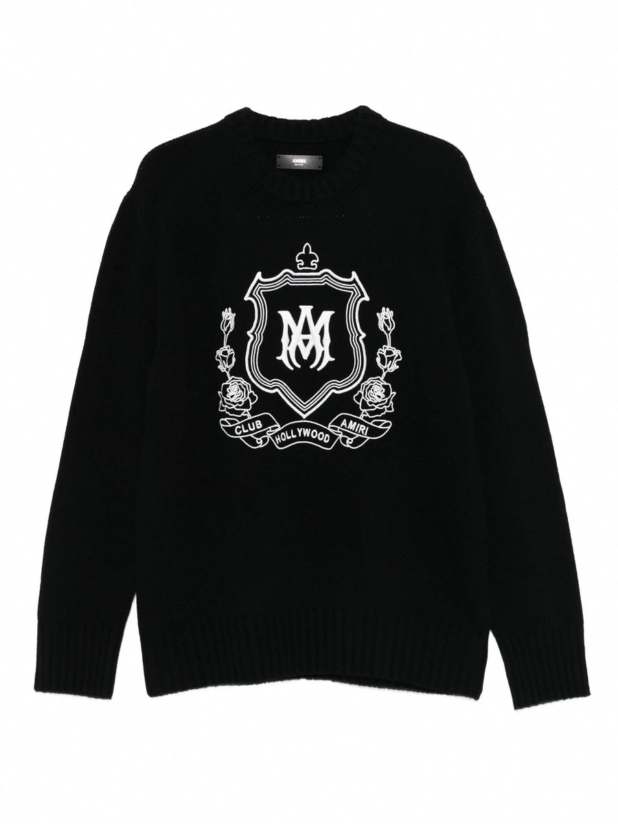 Amiri Club Hollywood Crest-Print Cotton Sweatshirt