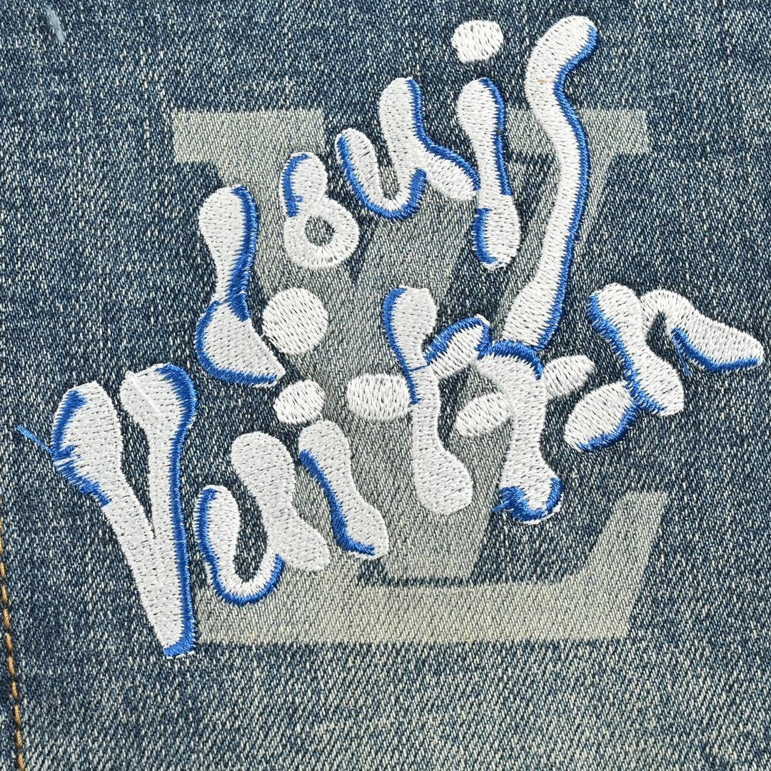Louis Vuitton Slim-Fit Washed Denim Jeans with Embroidered Back Detail - image 7