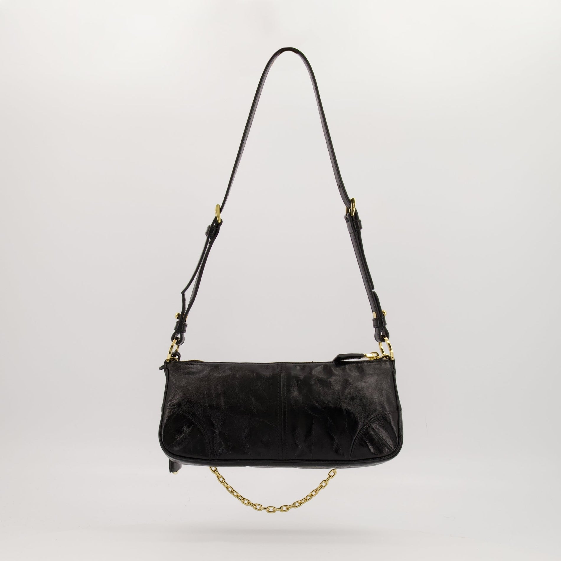 Prada Leather Shoulder Bag with Chain Strap - image 2