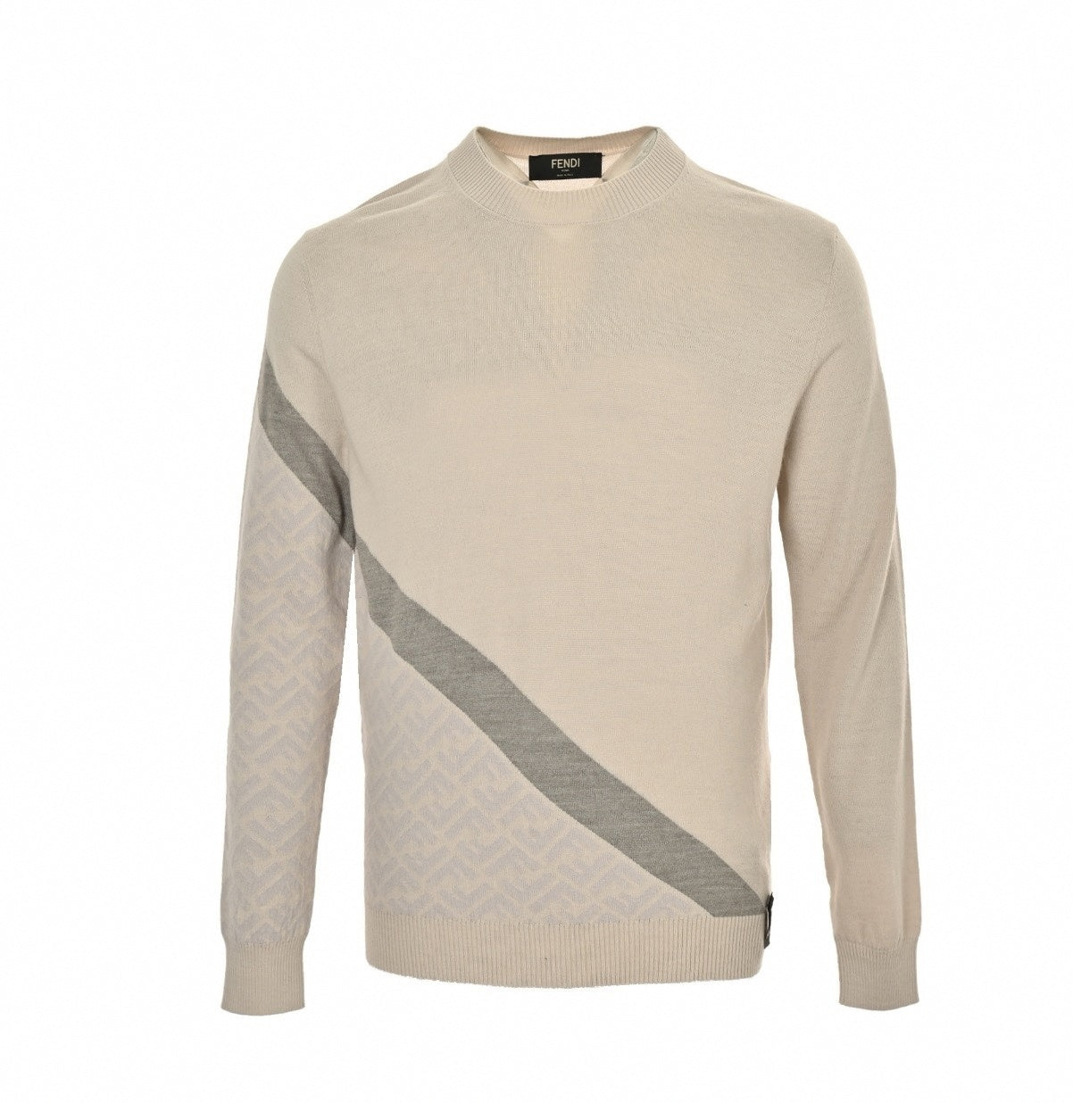 Fendi Diagonal FF Motif Wool Sweater