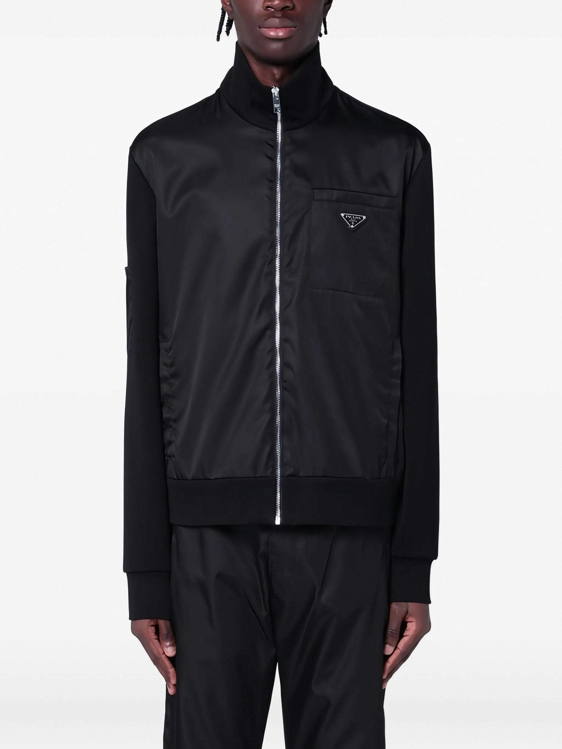 Prada Re-Nylon Zip-Up Jacket with Stand Collar - image 2