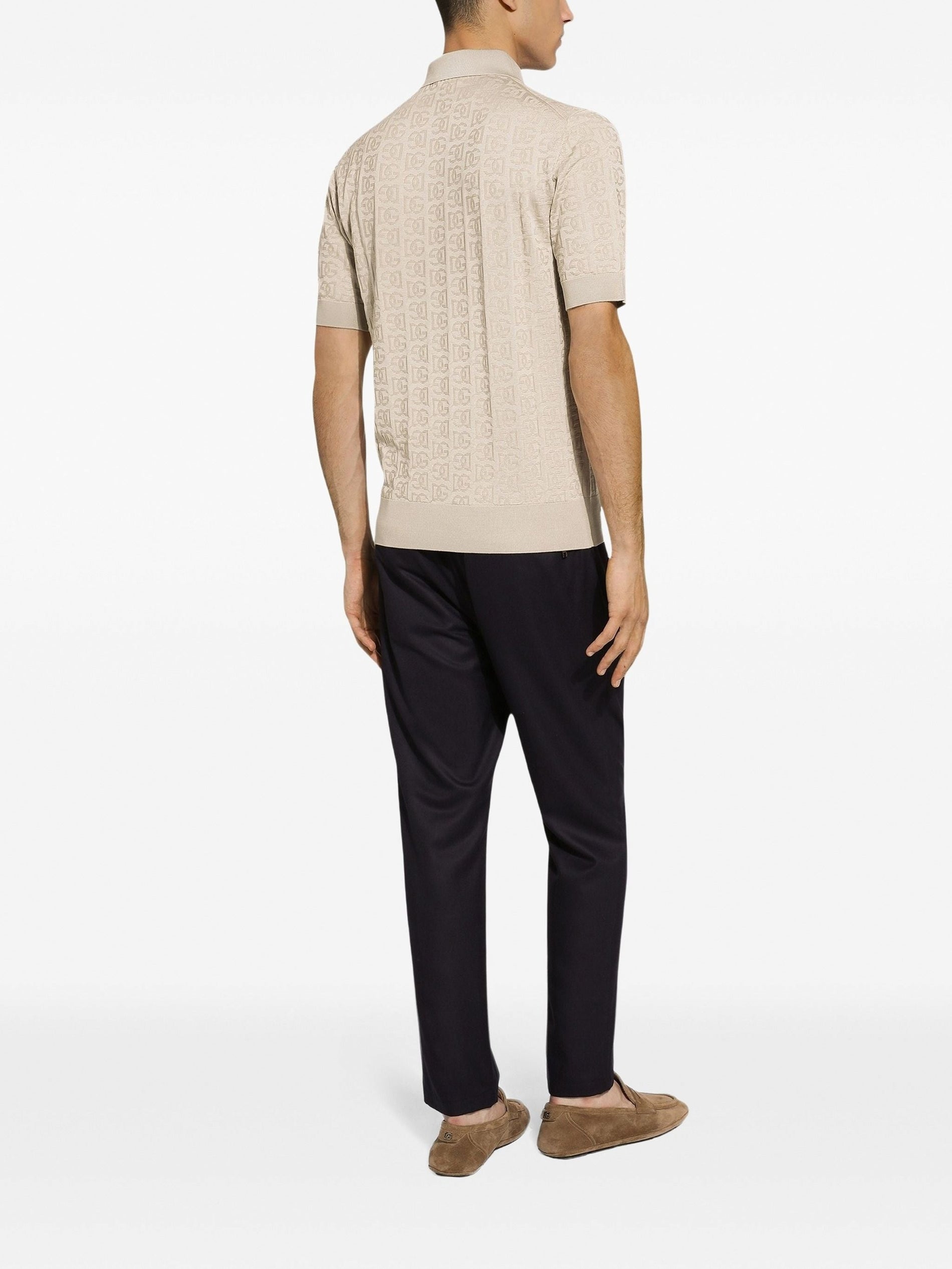 Dolce & Gabbana Silk Jacquard Polo Shirt with DG Logo - image 4