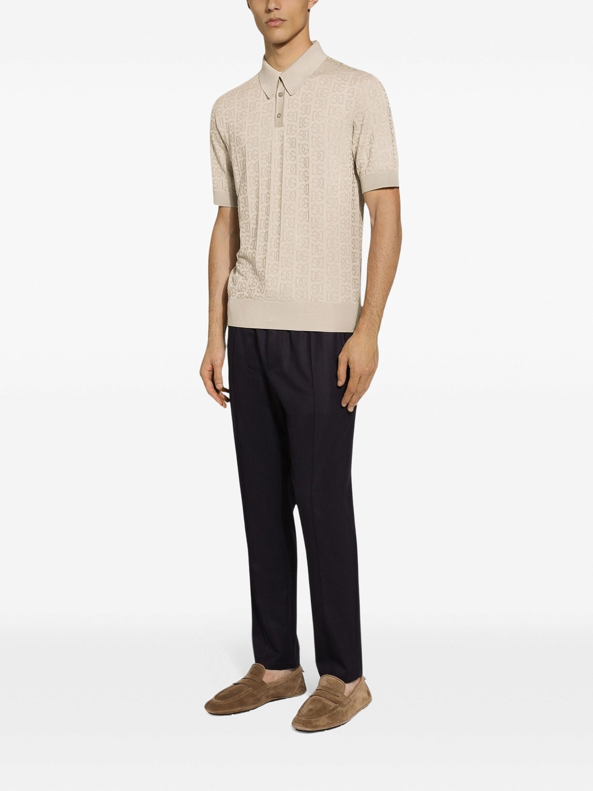Dolce & Gabbana Silk Jacquard Polo Shirt with DG Logo - image 5