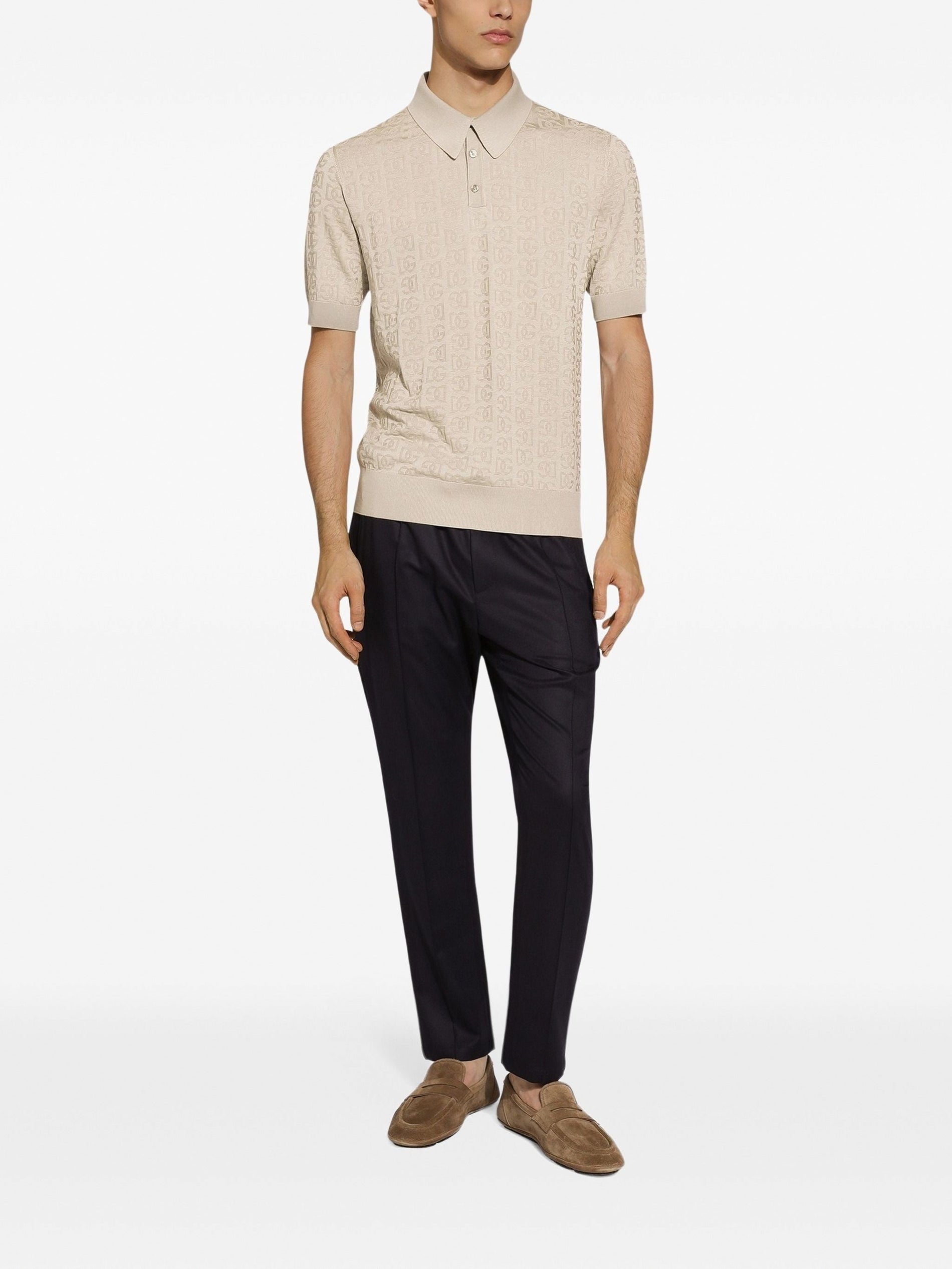 Dolce & Gabbana Silk Jacquard Polo Shirt with DG Logo - image 3