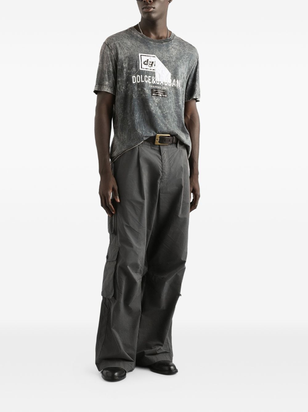 Dolce & Gabbana Marble-Effect Cotton T-Shirt with Print - image 3