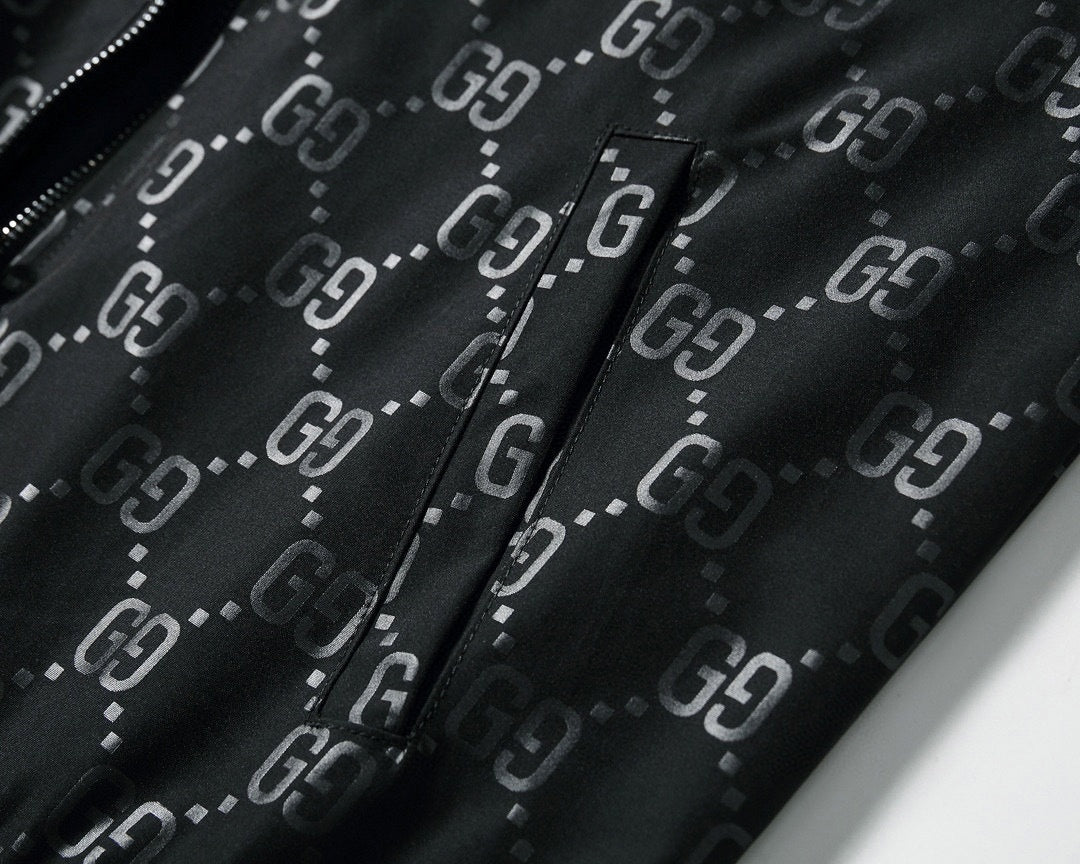 Gucci Black GG Monogram Track Jacket with Signature Web Stripes - image 5