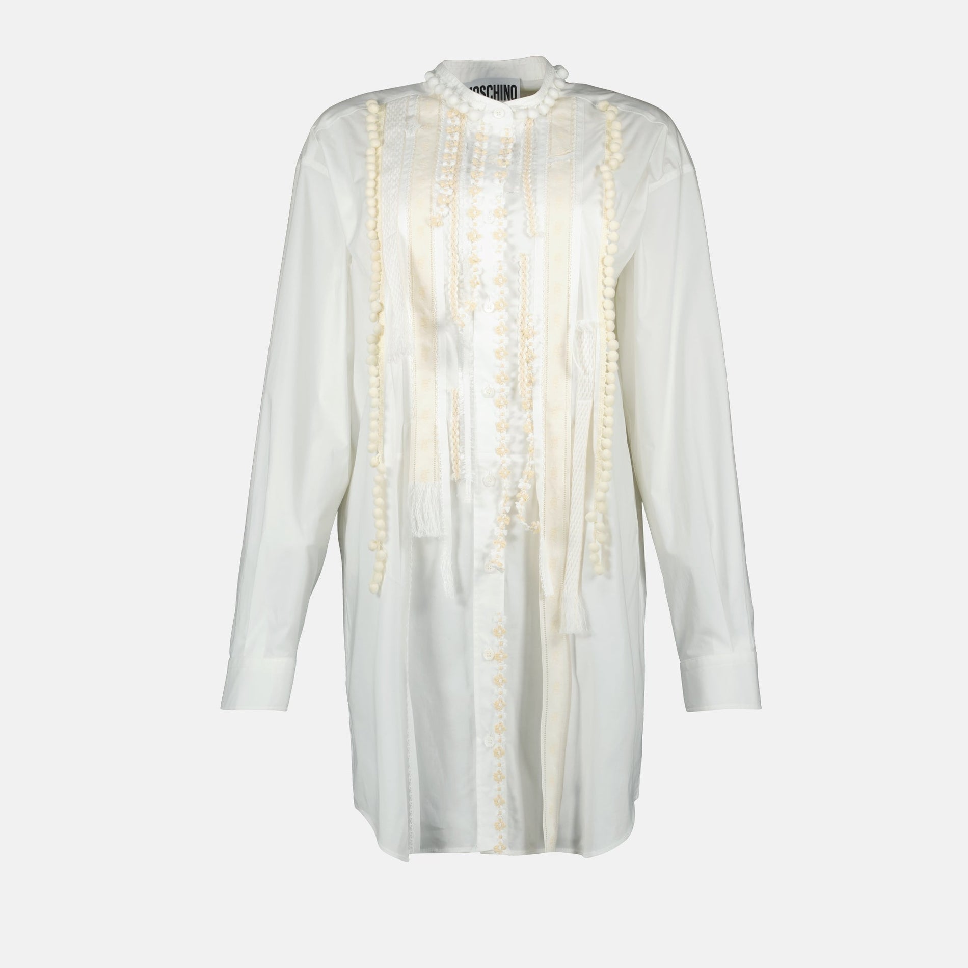 Moschino Embellished Lace-Detail Shirt Dress