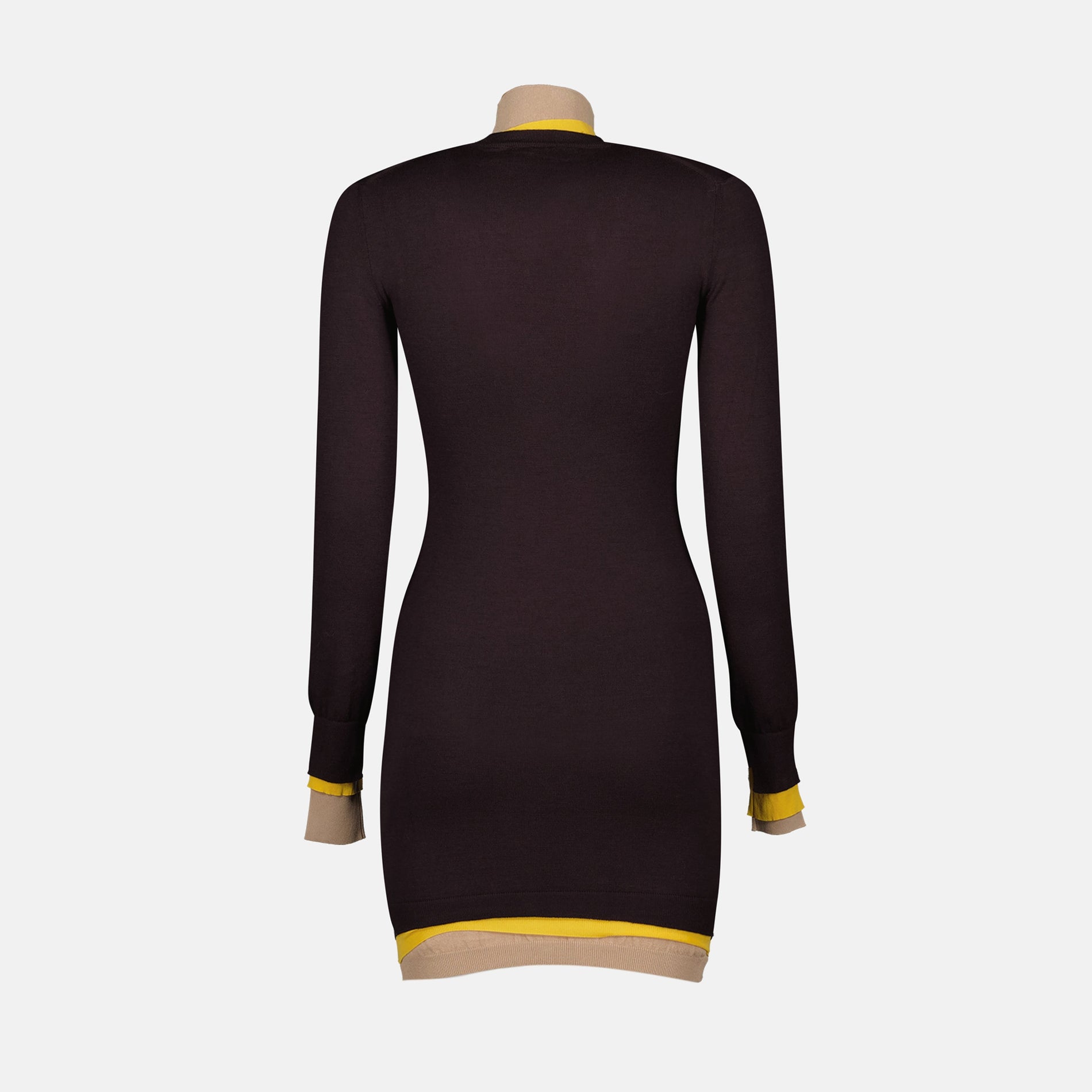 Fendi Layered Trim Turtleneck Knit Dress - image 3