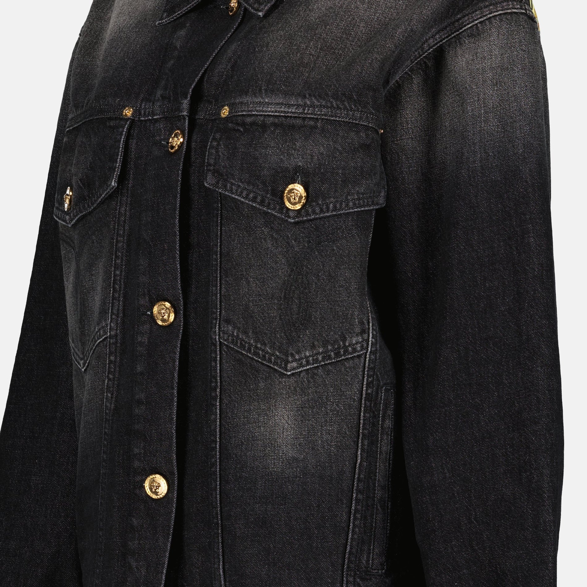 Versace Oversized Medusa Button Denim Jacket - image 5