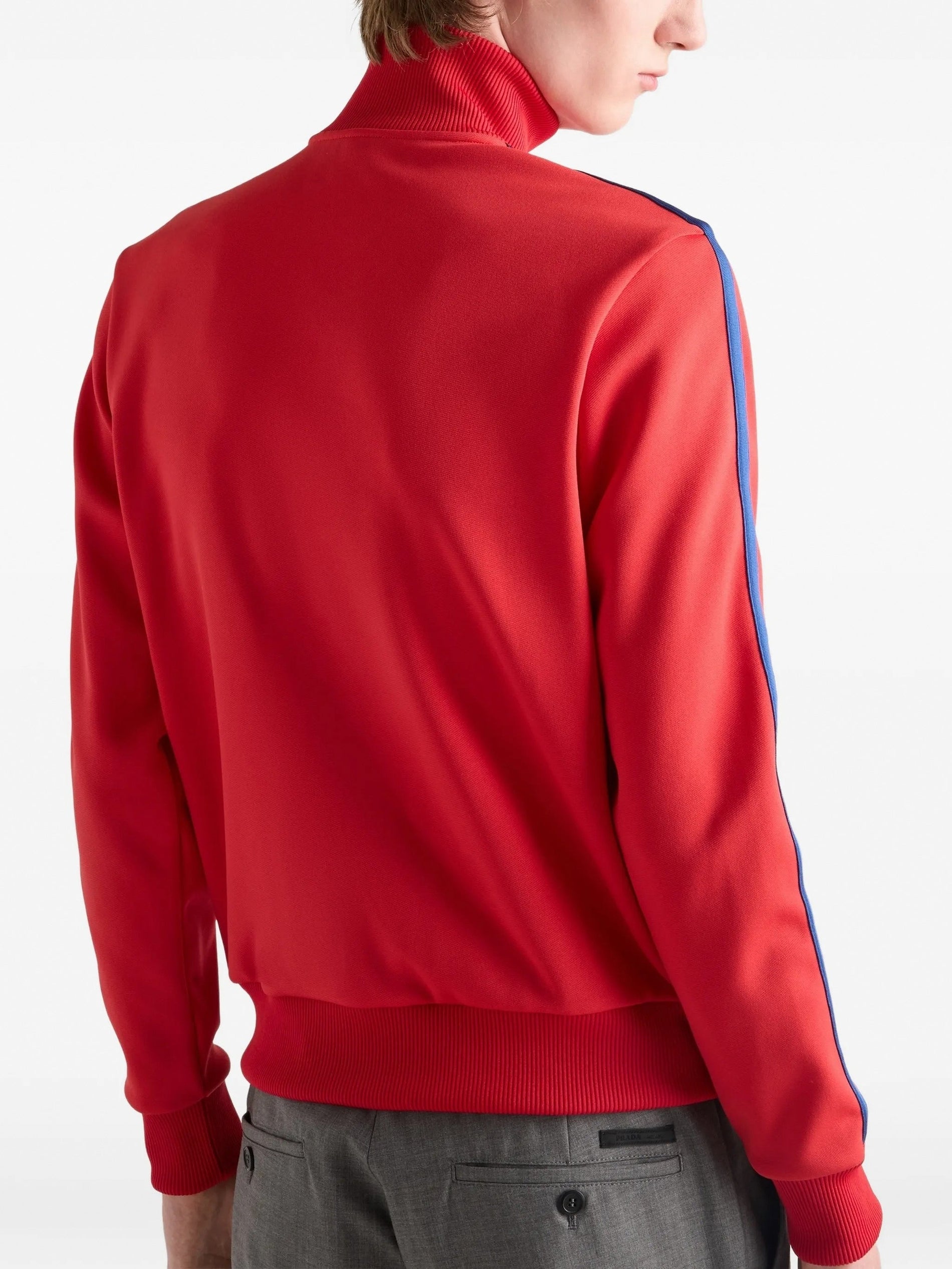 Prada Runway Logo-Embroidered Zip-Up Sweatshirt - image 3
