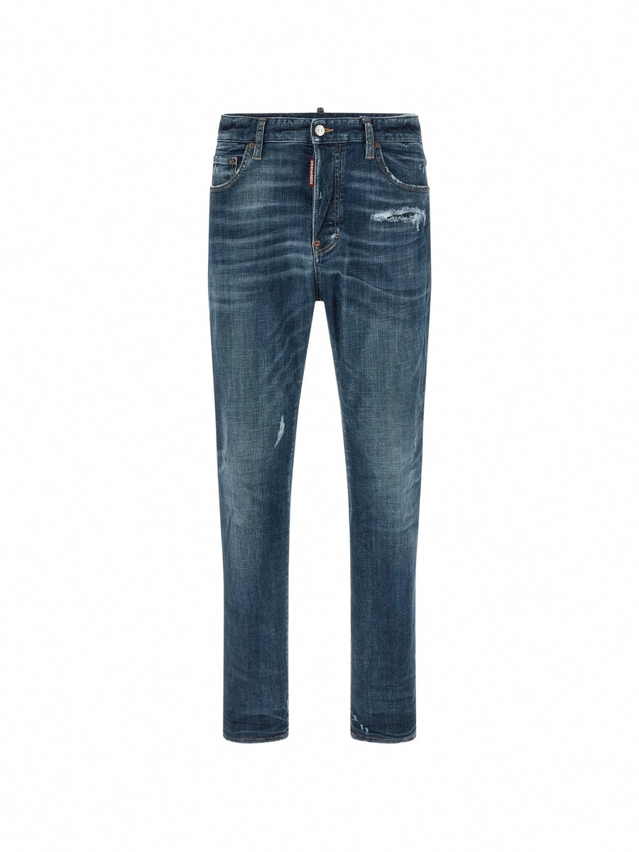 Dsquared2 Stonewashed-Effect Straight-Leg Jeans