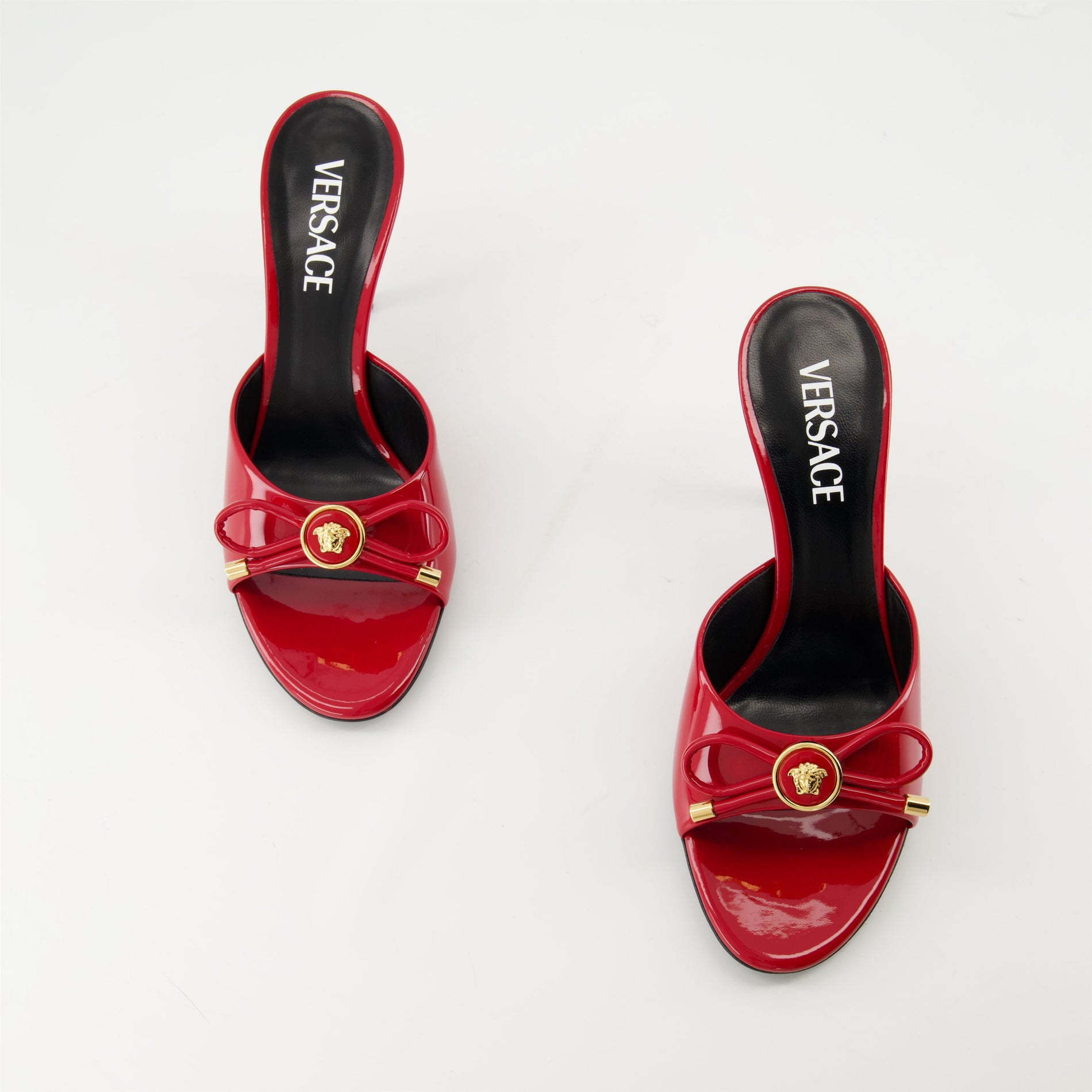 Versace Red Patent Leather Mule Heels - image 6
