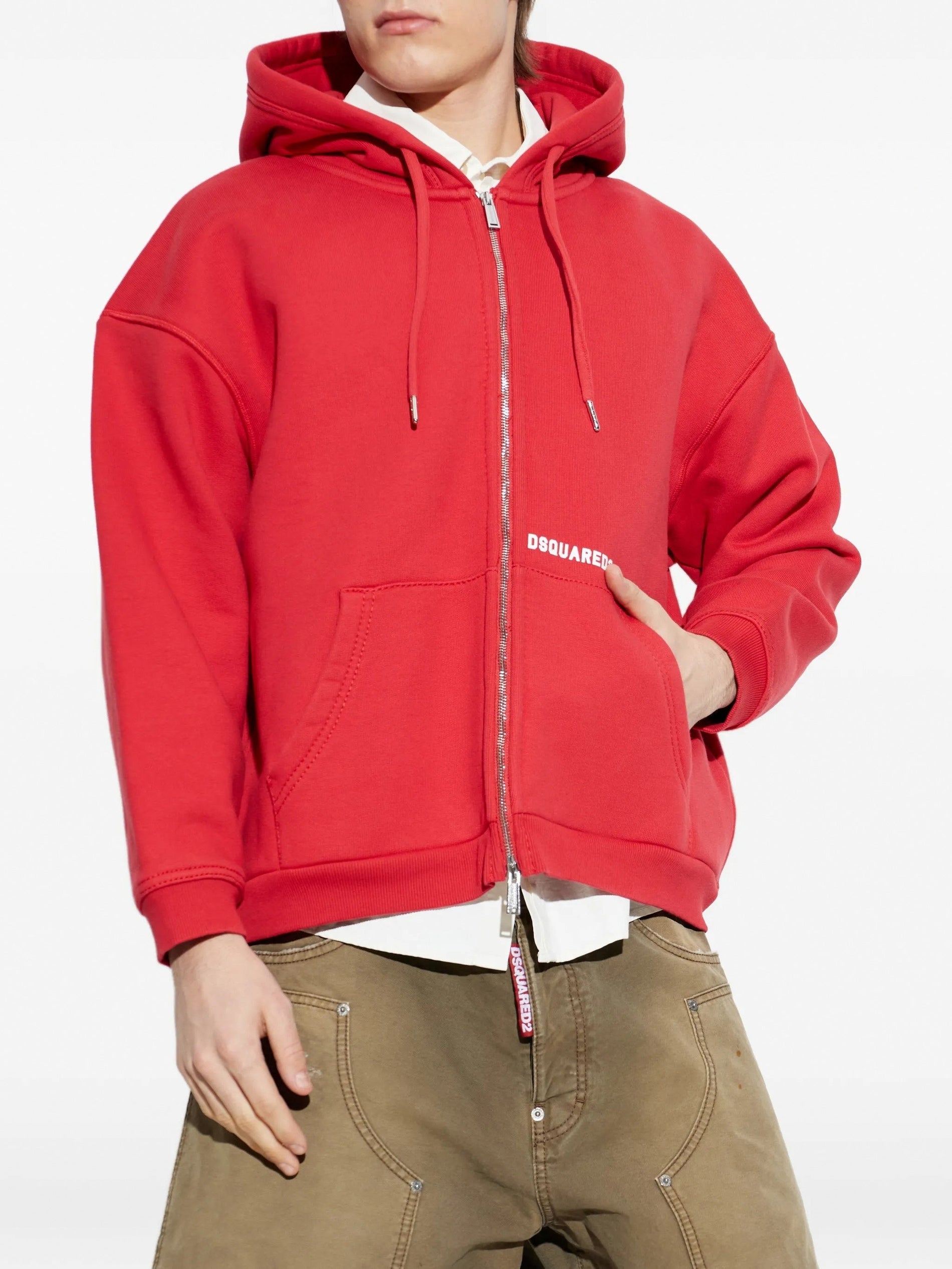 Dsquared2 Logo-Embroidered Zip-Up Hoodie - image 3