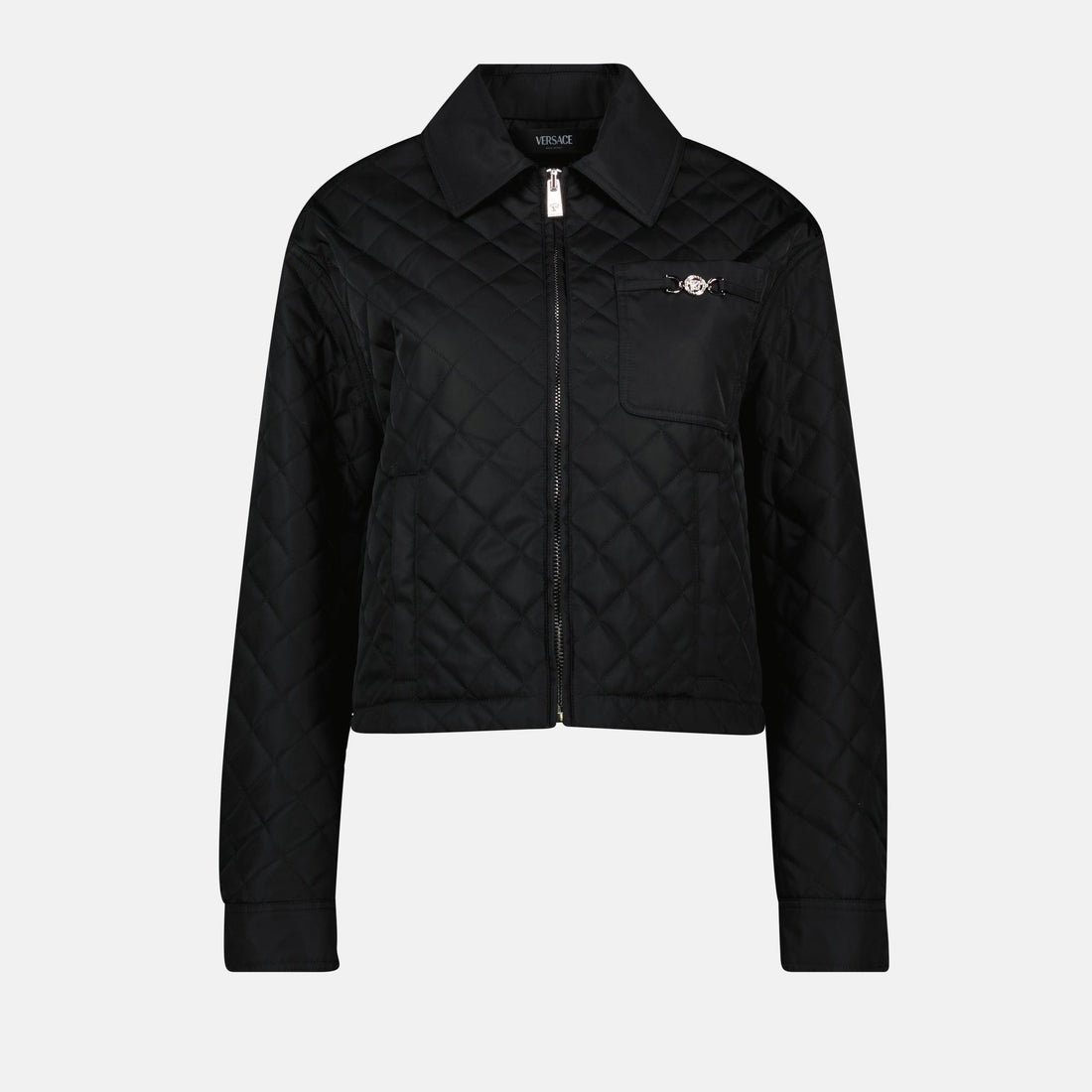 Zip-Up Jacket with Medusa Hardware